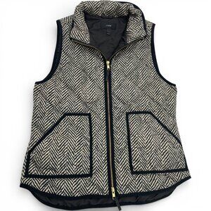J. Crew Down Puffer Ski VEST Jacket Herringbone Print Men's Medium